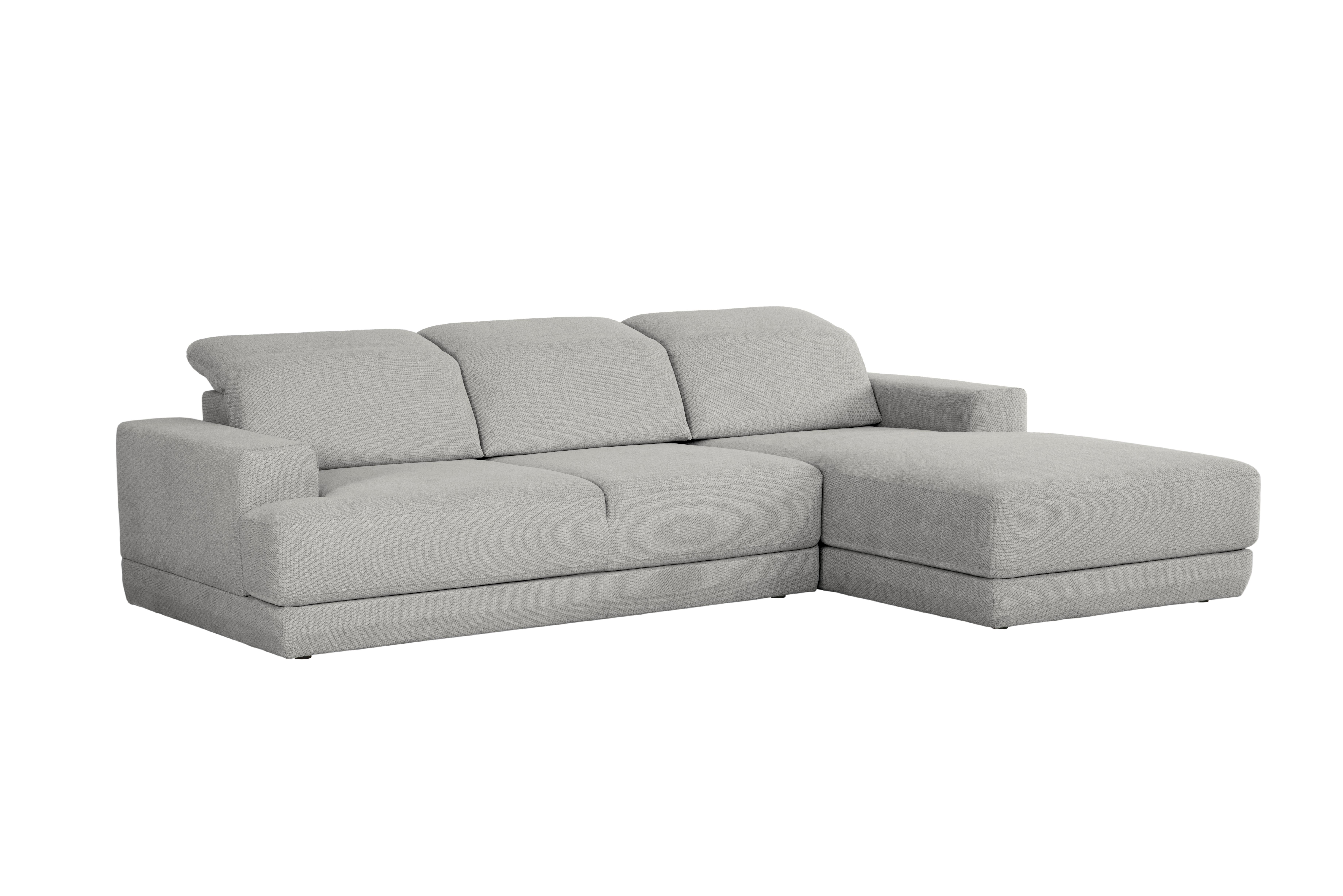 Ecksofa Frans Hellgrau S: 204 cm - Hellgrau/Schwarz, Design, Textil (204/293cm) - MID.YOU