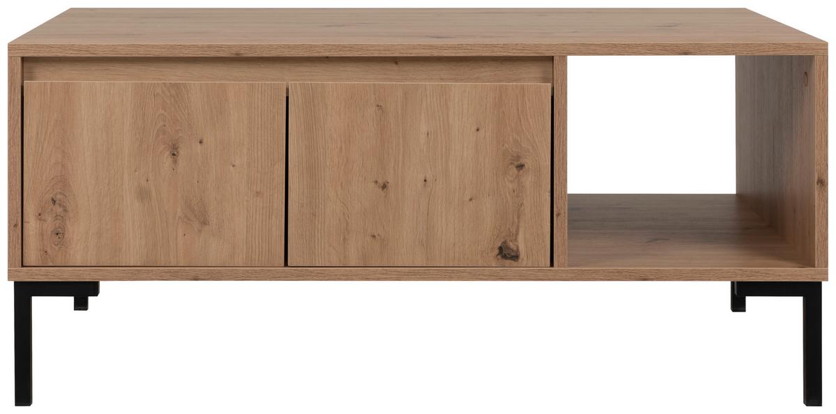 Couchtisch Korsika Eiche Artisan Dekor L: 100cm - Schwarz/Eiche Artisan, Design, Holzwerkstoff/Metall (100/60/43cm) - MID.YOU