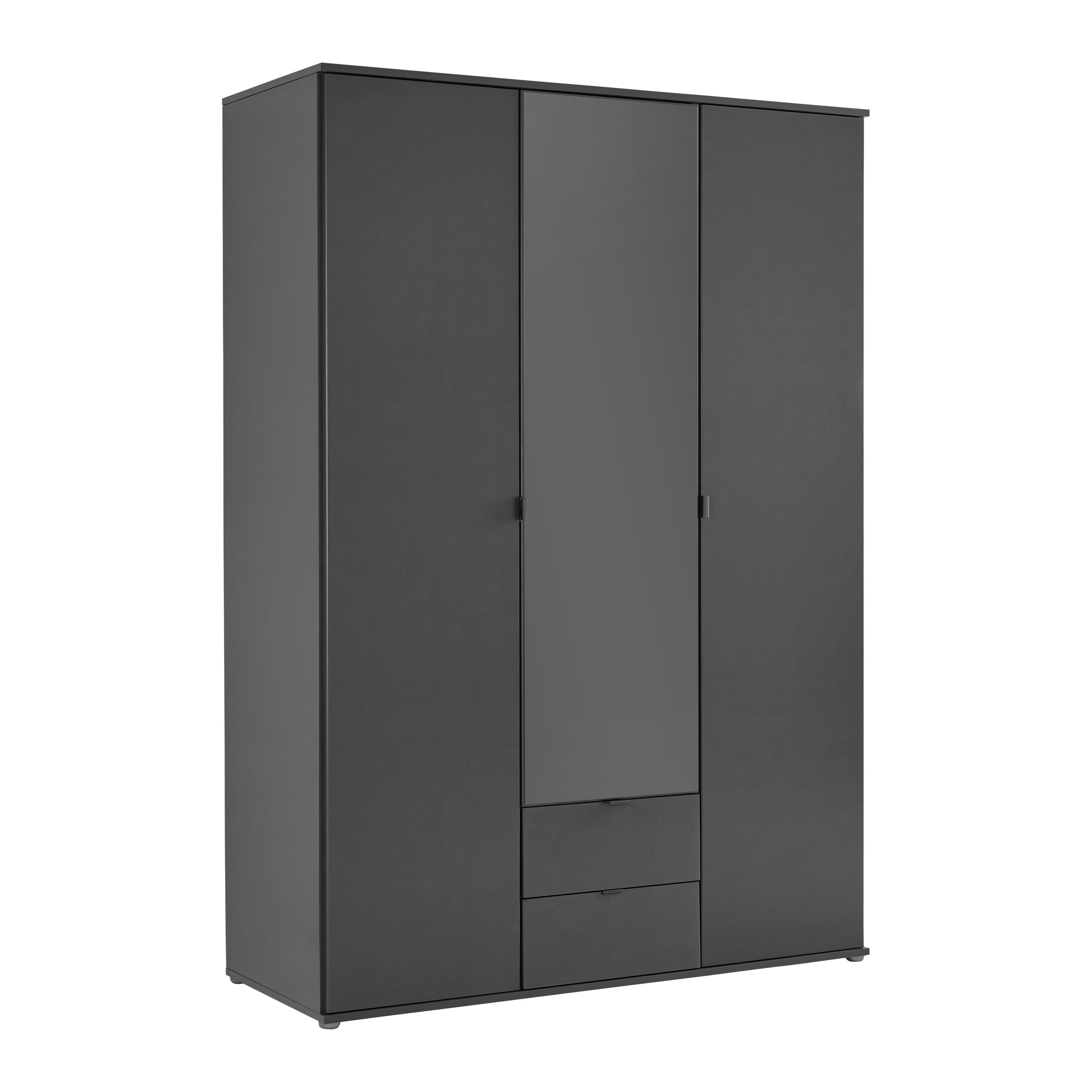 SKRIŇA S OTOČNÝMI DVERAMI AVILA - sivá, Konventionell, kov/kompozitné drevo (136/194/53cm)