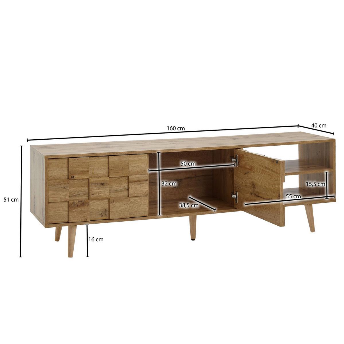 Lowboard Wohnling B: 160 cm Braun - Braun, MODERN, Holzwerkstoff (160/51/40cm) - MID.YOU