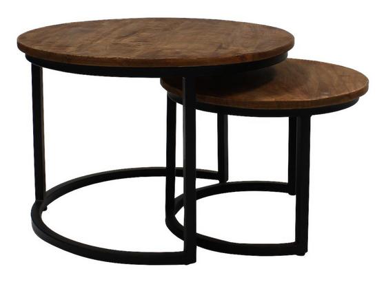 Beistelltsich 2er-Set Calla Mangoholz Massiv, Beine Stahl - Schwarz/Naturfarben, LIFESTYLE, Holz/Metall (58/58/40cm) - Livetastic Beistelltsich 2er-Set Calla Mangoholz Massiv, Beine Stahl - Schwarz/Naturfarben, LIFESTYLE, Holz/Metall (58/58/40cm) - Livetastic