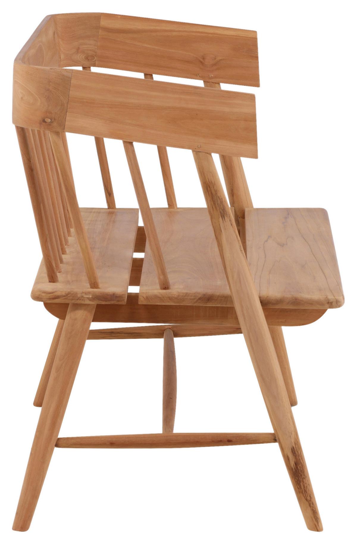 Gartenbank Teakholz 2-Sitzer Split - Teakfarben, KONVENTIONELL, Holz (58/85/132cm) - Gardenson