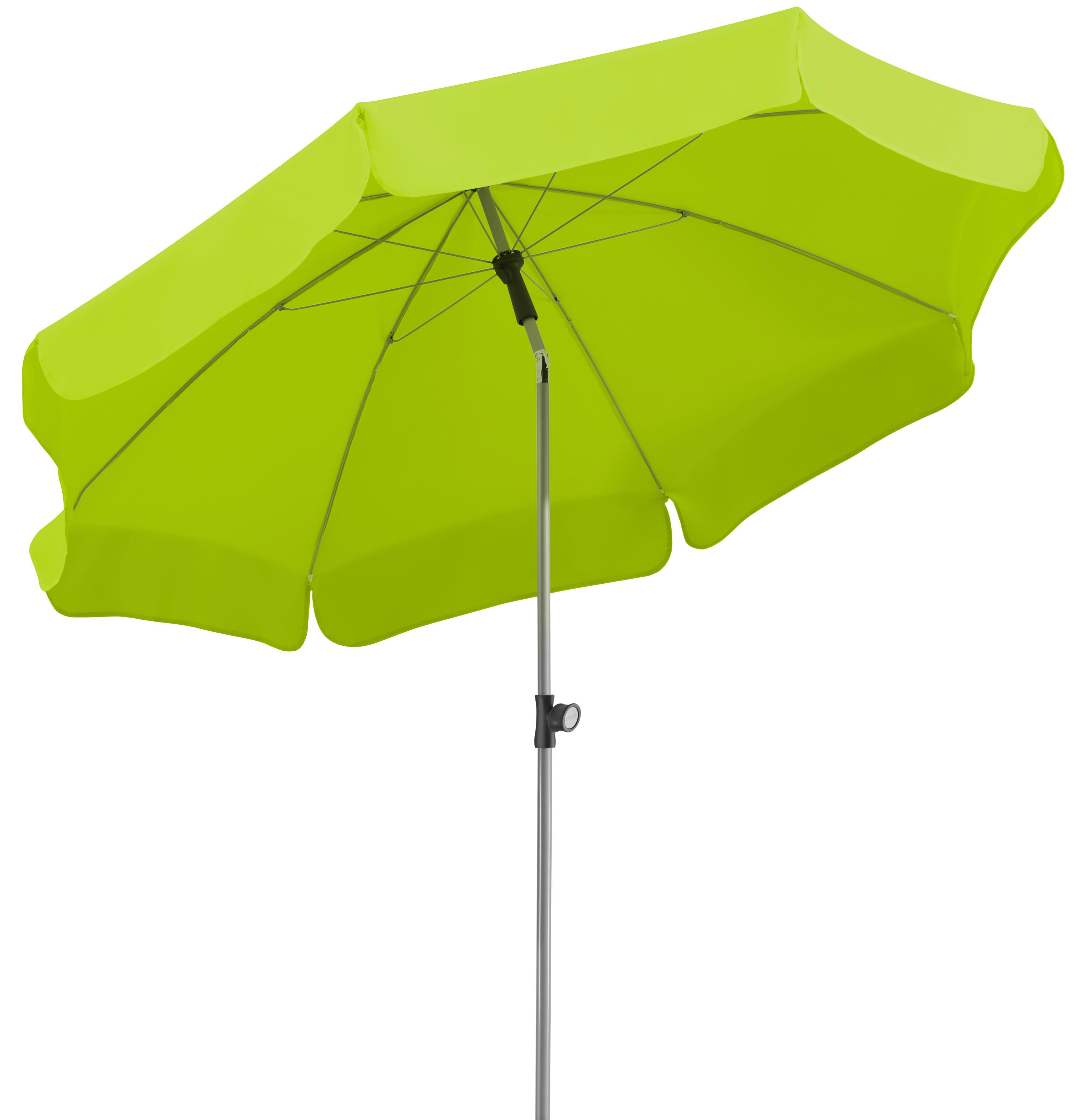 Sonnenschirm Locarno BxHxT: 200x220x200 cm Hellgrün - Silberfarben/Hellgrün, Basics, Textil/Metall (200/220/200cm) - Schneider