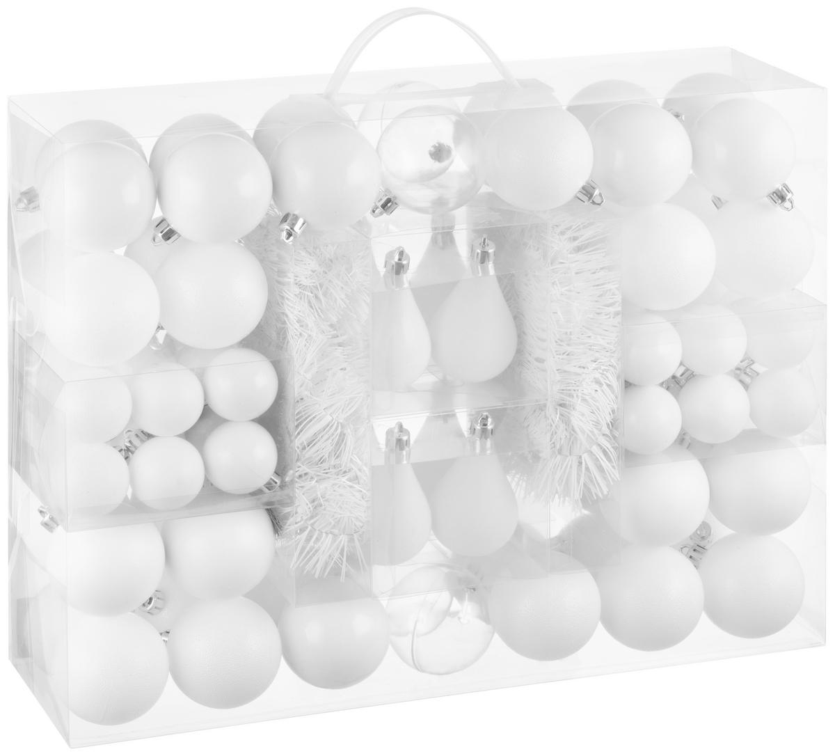 Christbaumkugel-Set Lorenz - Weiß, KONVENTIONELL, Kunststoff (42cm) - Luca Bessoni