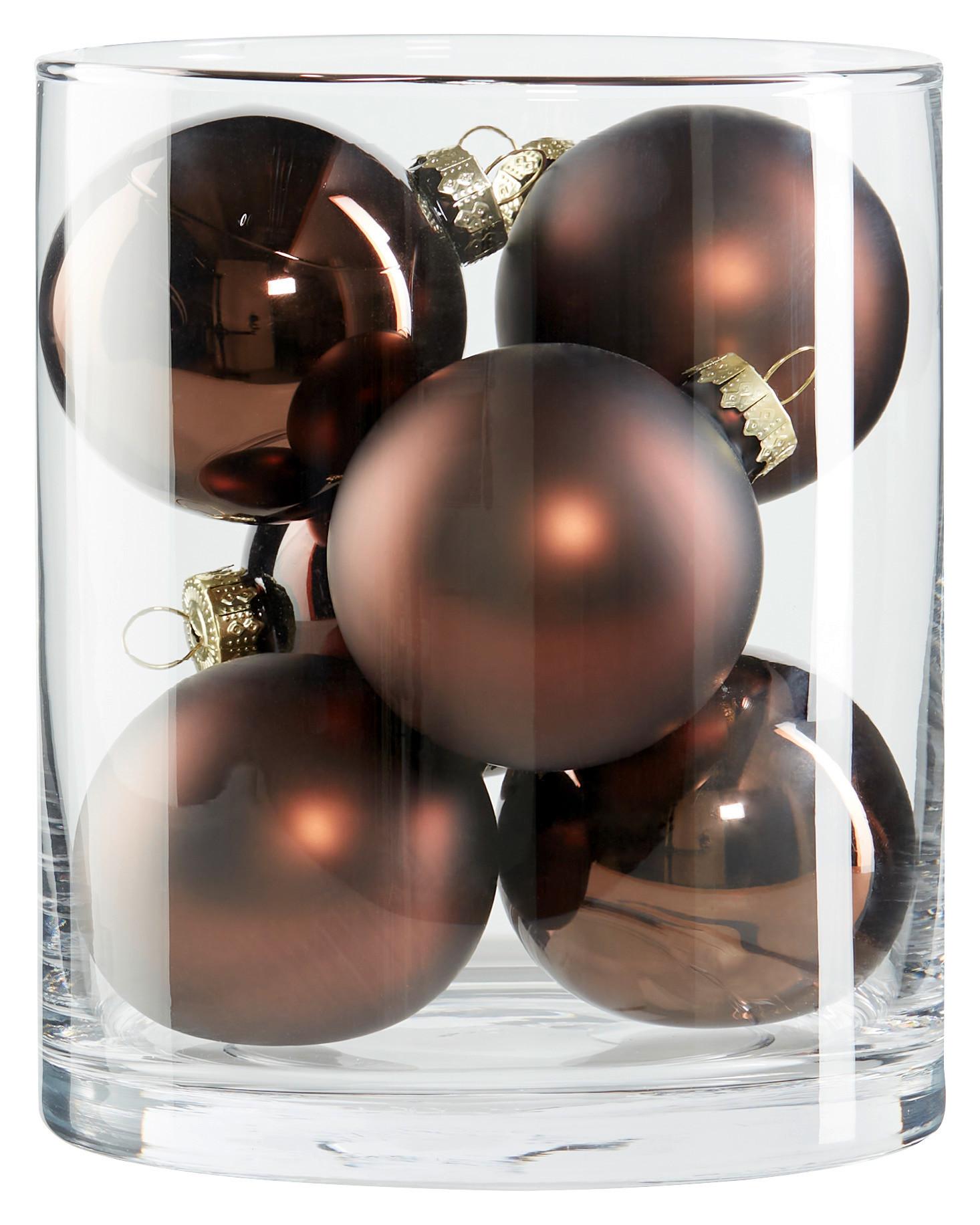 Baňky Na Vánoční Stromeček Noel, Ø: 6cm, 15ks/bal. - hnědá, Basics, sklo (6cm) - Modern Living