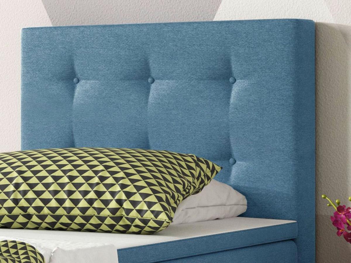 Boxspringbett mit Topper / Matratze 90x200 cm Köln - Blau/Silberfarben, KONVENTIONELL, Textil (90/115/210cm) - MID.YOU