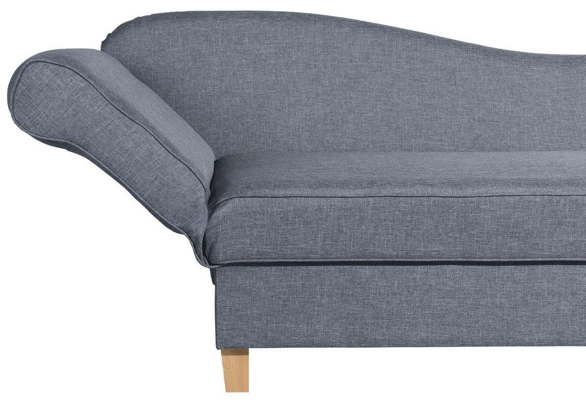 Recamiere Selma Blau Links mit Bettkasten+schlaffunktion - Blau, Design, Textil (190/88/82cm) - Max Winzer
