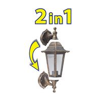 Kültéri Falilámpa Capri - aranybarna/átlátszó, Basics, műanyag/üveg (36cm)
