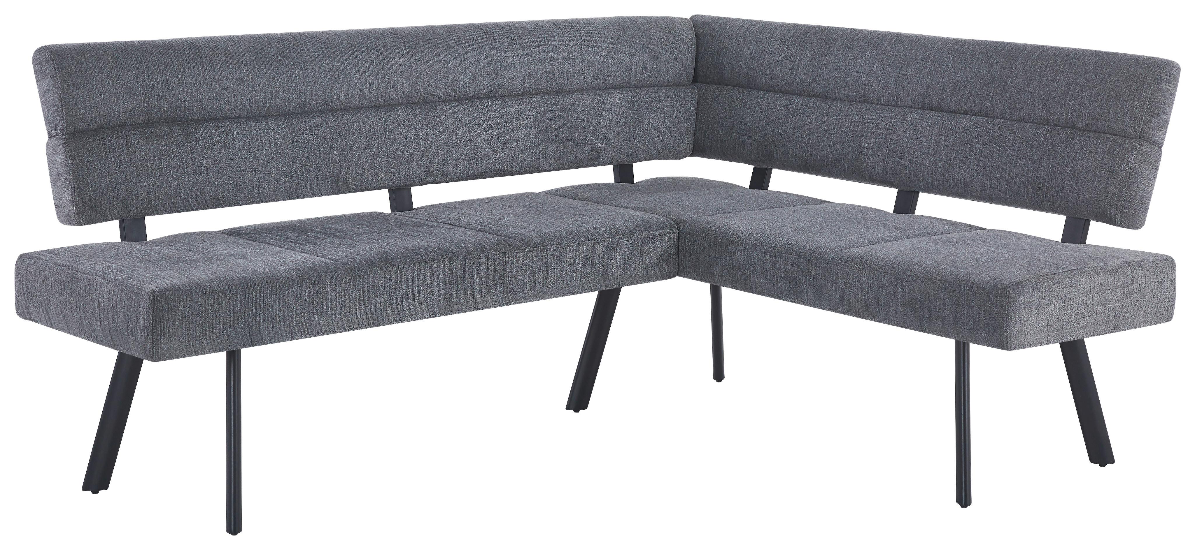 Eckbank Paros Anthrazit, S: 190x150 cm - Anthrazit/Schwarz, KONVENTIONELL, Textil/Metall (190/150cm) - MID.YOU