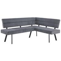 Eckbank Paros Anthrazit, S: 190x150 cm - Anthrazit/Schwarz, KONVENTIONELL, Textil/Metall (190/150cm) - MID.YOU