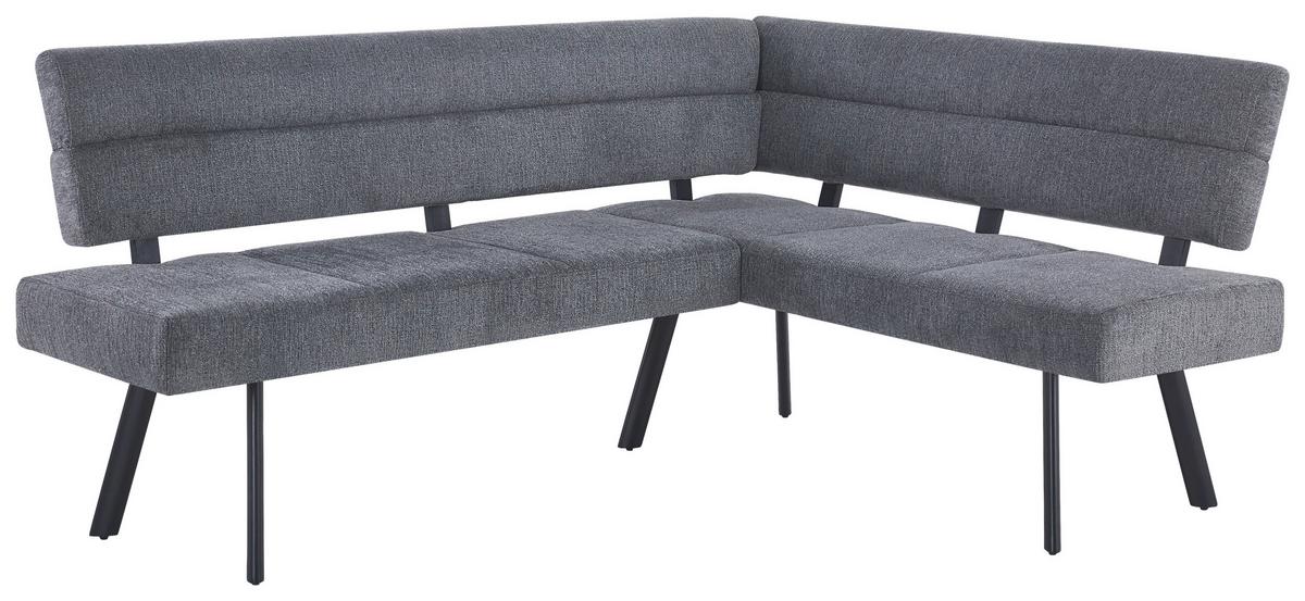 Eckbank Paros Anthrazit, S: 190x150 cm - Anthrazit/Schwarz, KONVENTIONELL, Textil/Metall (190/150cm) - MID.YOU