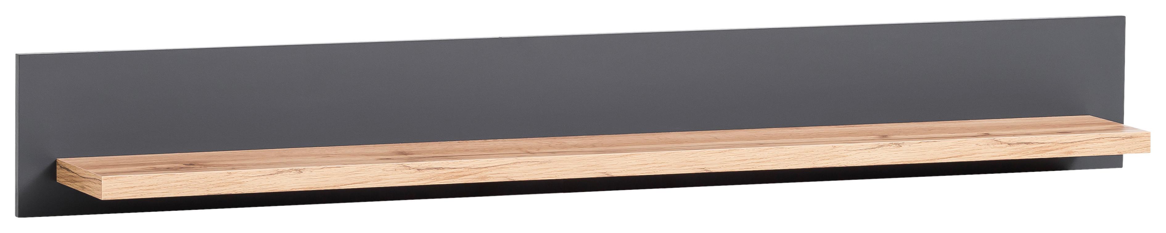 Wandboard Catania Anthrazit/Eiche Dekor B: 150cm - Anthrazit/Eiche Wotan, Design, Holzwerkstoff (150/20/20cm) - MID.YOU