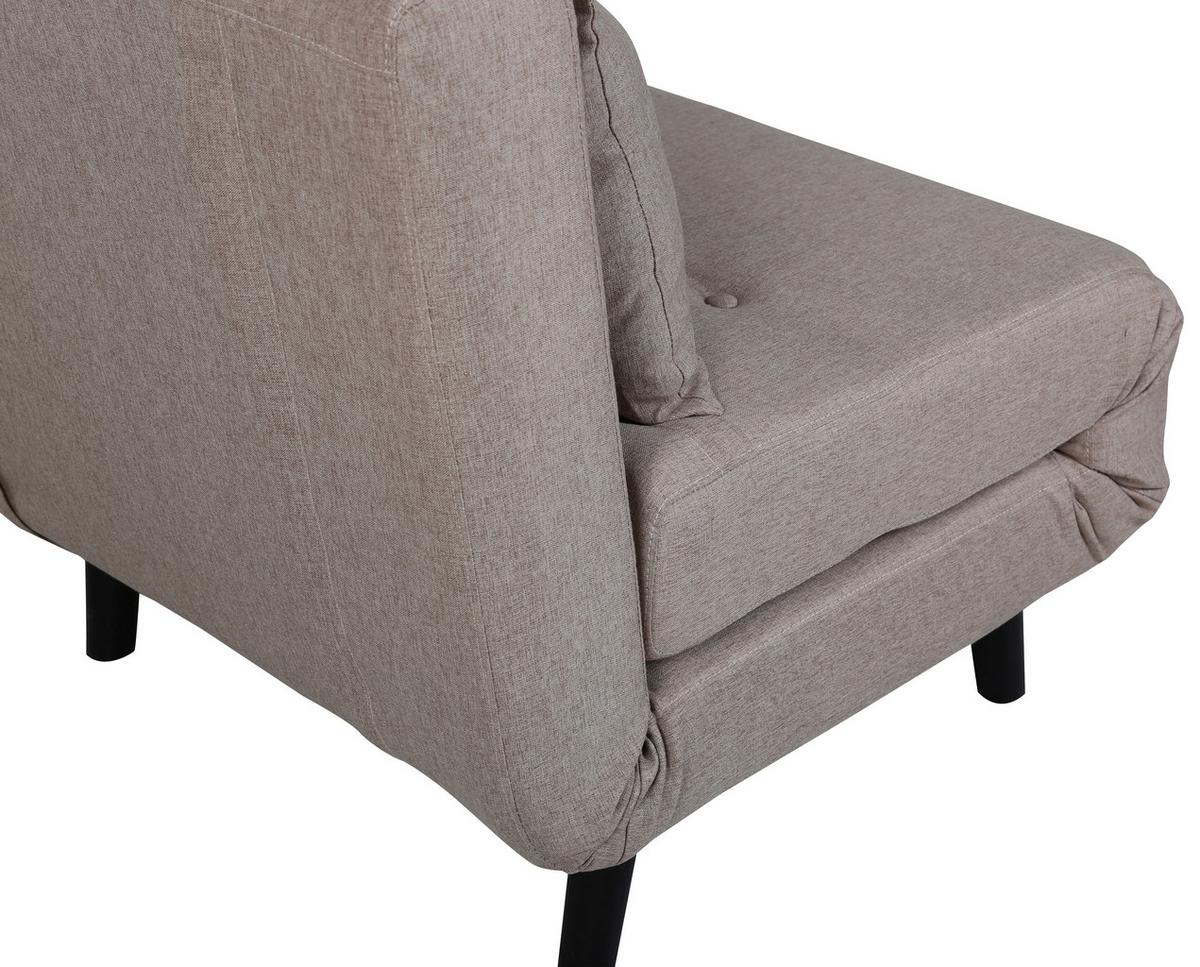 Schlafsessel Vicky - Beige/Schwarz, Design, Textil/Metall (70/88/80cm) - Livetastic