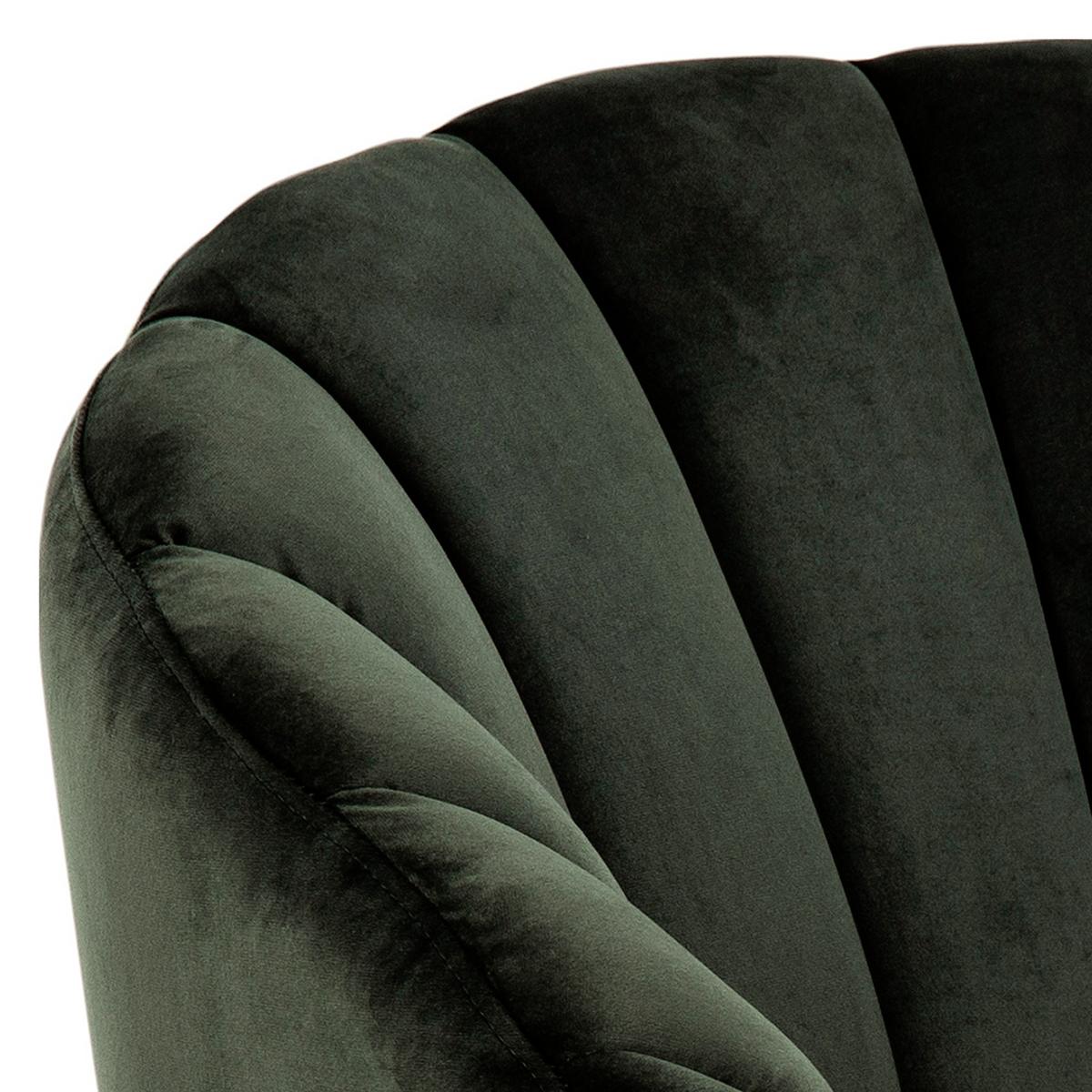 Esszimmerstuhl Daniella Dunkelgrün Gepolstert - Dunkelgrün/Goldfarben, Design, Textil/Metall (76/81/76cm) - Livetastic