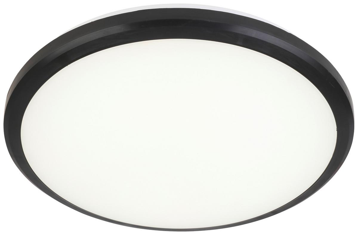 LED-Deckenleuchte Dorika Ø 26,5 cm mit Bewegungsmelder - Schwarz/Weiß, MODERN, Kunststoff (26,5/6,5cm) - Luca Bessoni