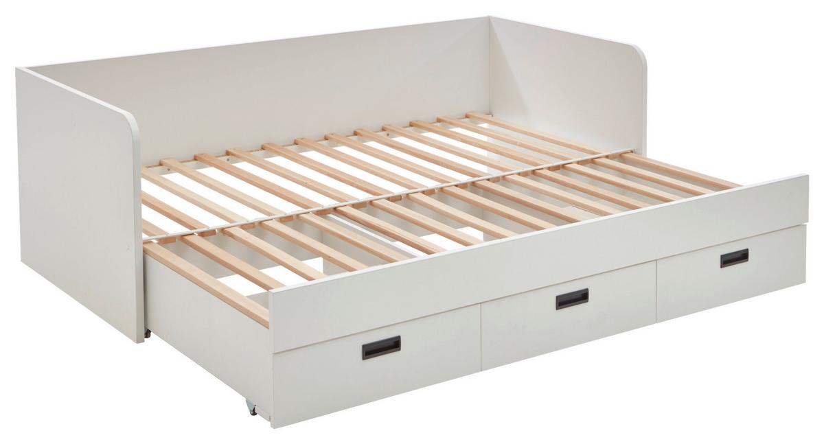 VÝSUVNÁ POSTEL BIANCA - bílá, Konvenční, dřevo/kompozitní dřevo (90-180/200cm)