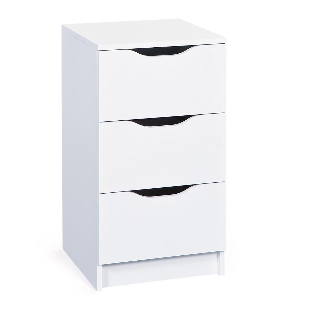Noční stolek WEST 3 - bílá, Moderní (41/71/40cm) - MID.YOU