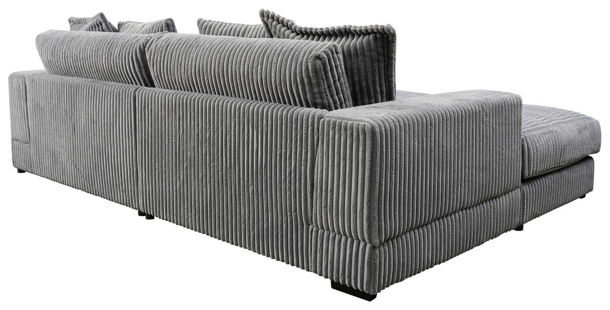 Ecksofa Funny Links Grau Mit Hocker B: 285 Cm - Schwarz/Grau, Basics, Textil (195/285cm) - Livetastic