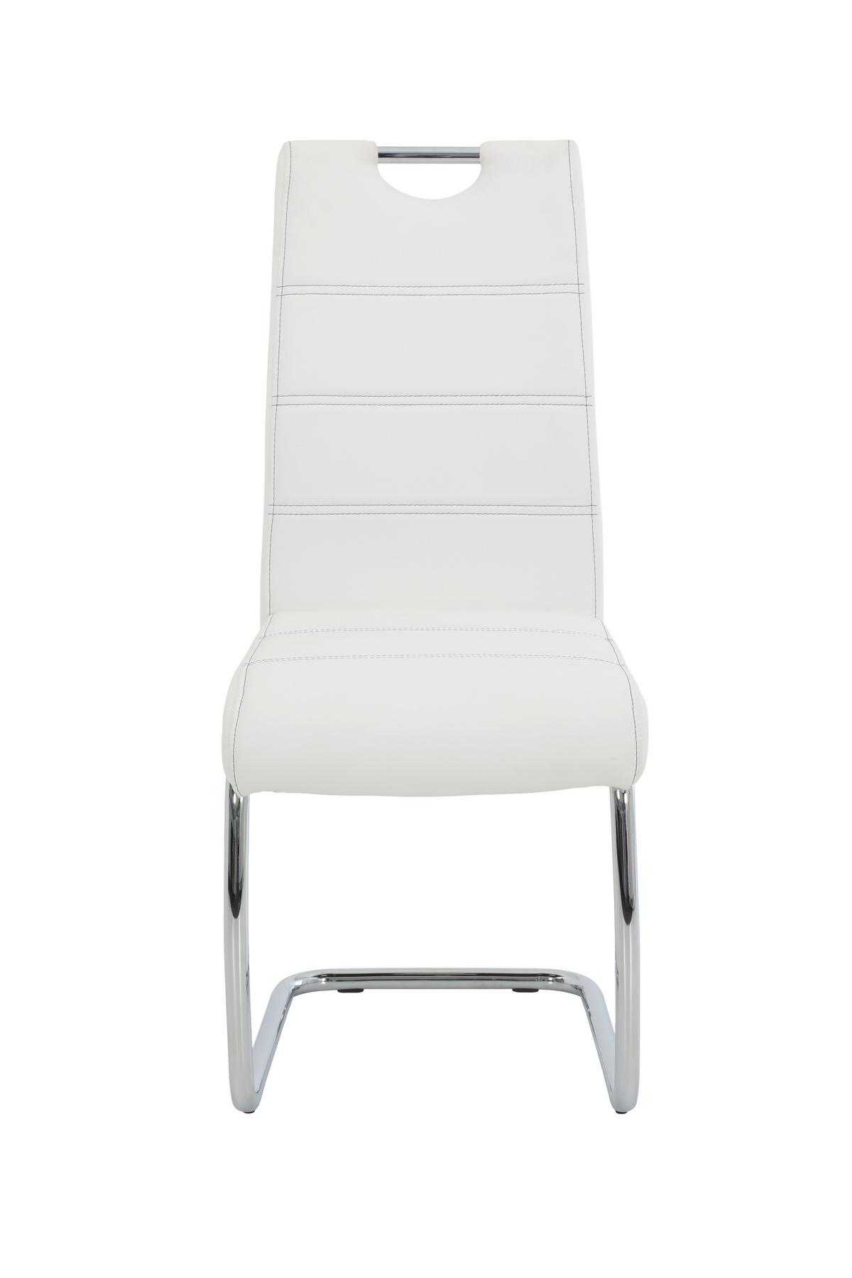 Schwingstuhl-set Flora S 4er-Set - Chromfarben/Weiß, MODERN, Textil/Metall (43/98/59cm) - MID.YOU