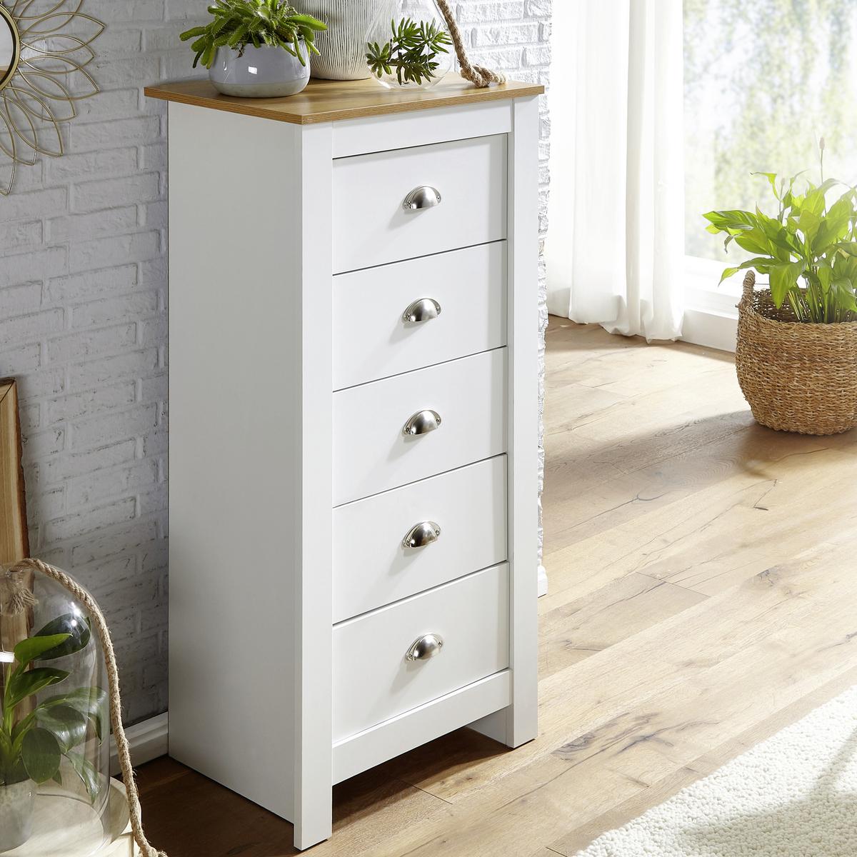 Highboard Weiß B: 53cm - Braun, MODERN, Holzwerkstoff (53/114/39cm) - MID.YOU