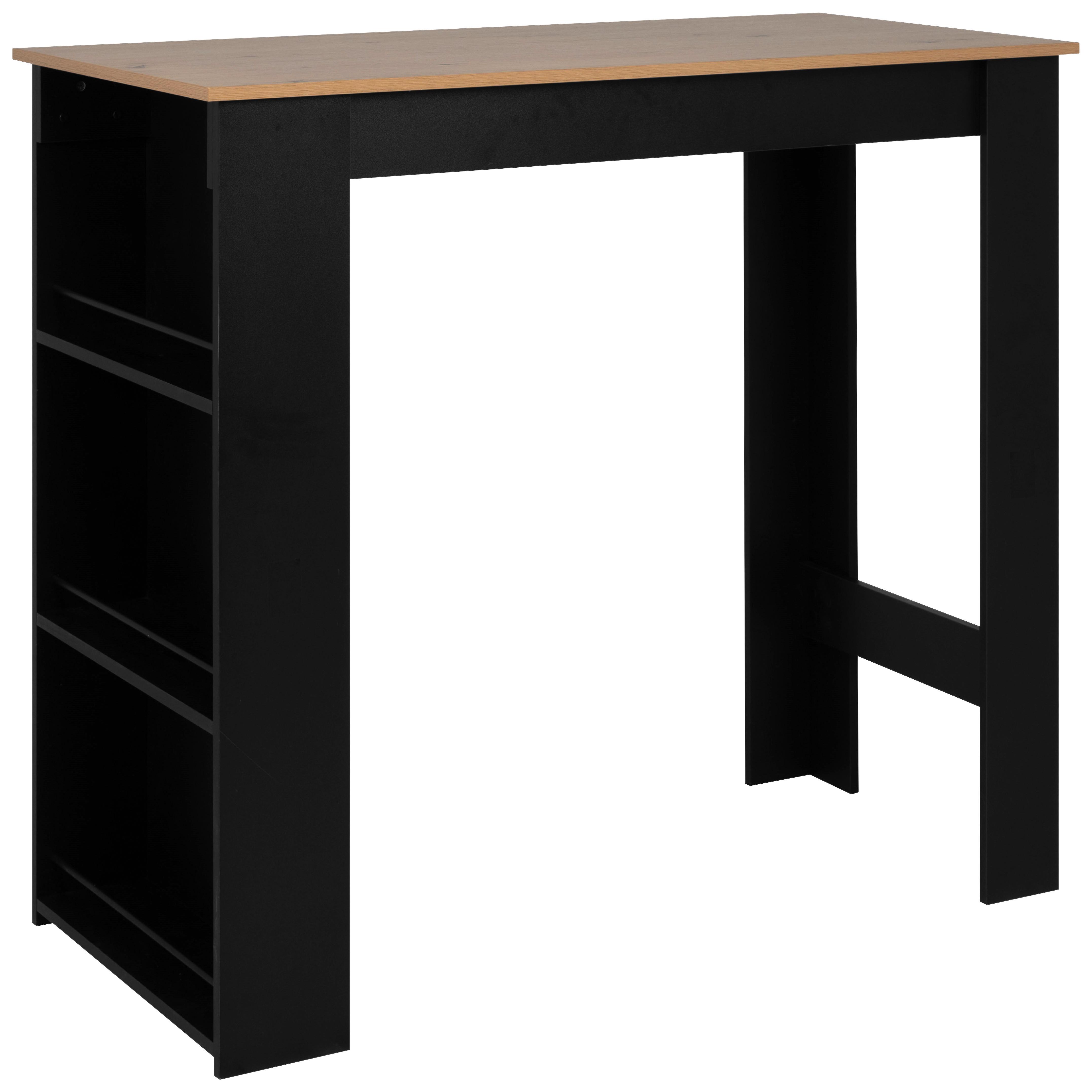 Bartisch Ostersund Artisan Schwarz Dek., B: 120cm - Schwarz/Eiche Artisan, Basics, Holzwerkstoff (120/107/60cm)