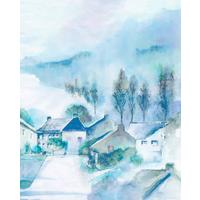 Vliestapete Hamlet - Blau/Weiß, Basics (200/250cm) - Komar