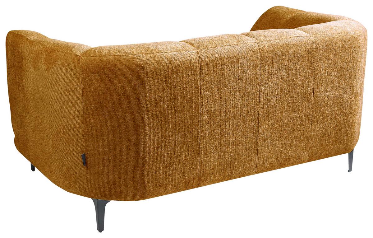 2-sitzer-sofa Lou Goldfarben/schwarz, 166 Cm - Goldfarben/Schwarz, Design, Textil (166/77/106cm) - MID.YOU