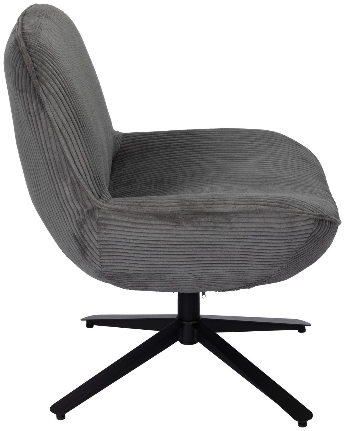 Relaxsessel Maro Grau B: 66 Cm - Schwarz/Grau, Basics, Textil/Metall (66/76/75cm) - Livetastic