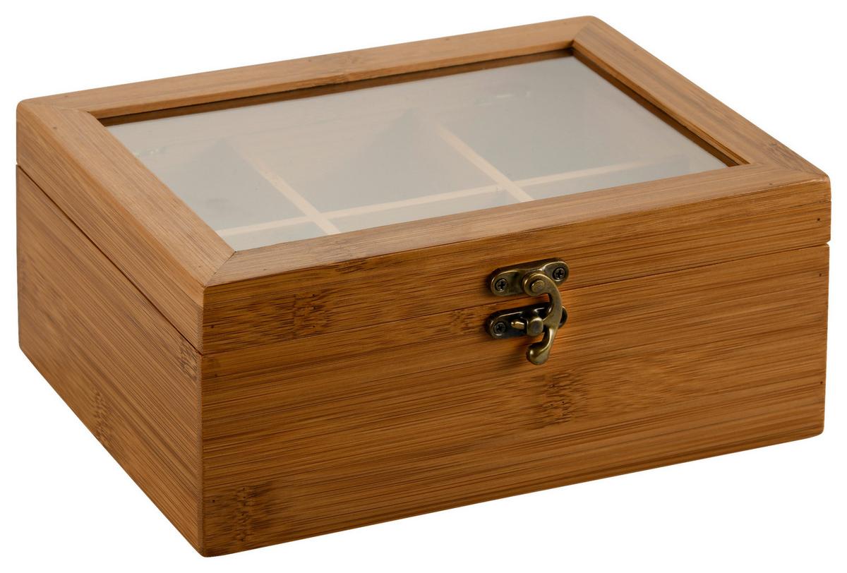 Teebox Mit 6 Fächern - Basics, Holz (21,8/16/9cm) - Kesper