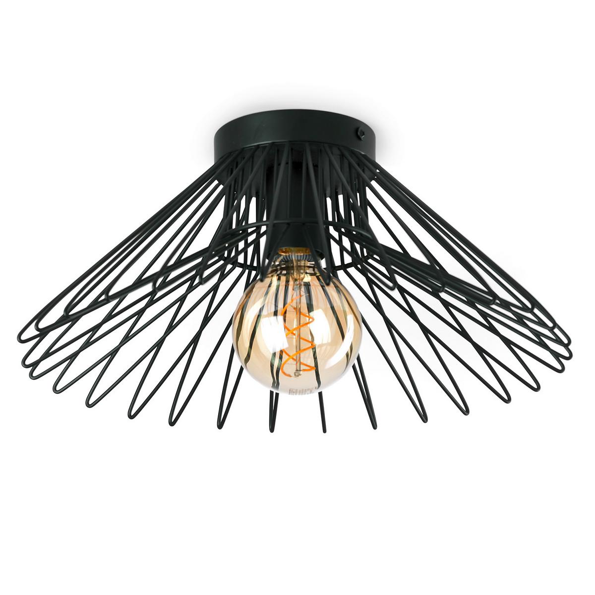 Deckenleuchte 5069/Plm - Schwarz, Design, Metall (40/18cm)