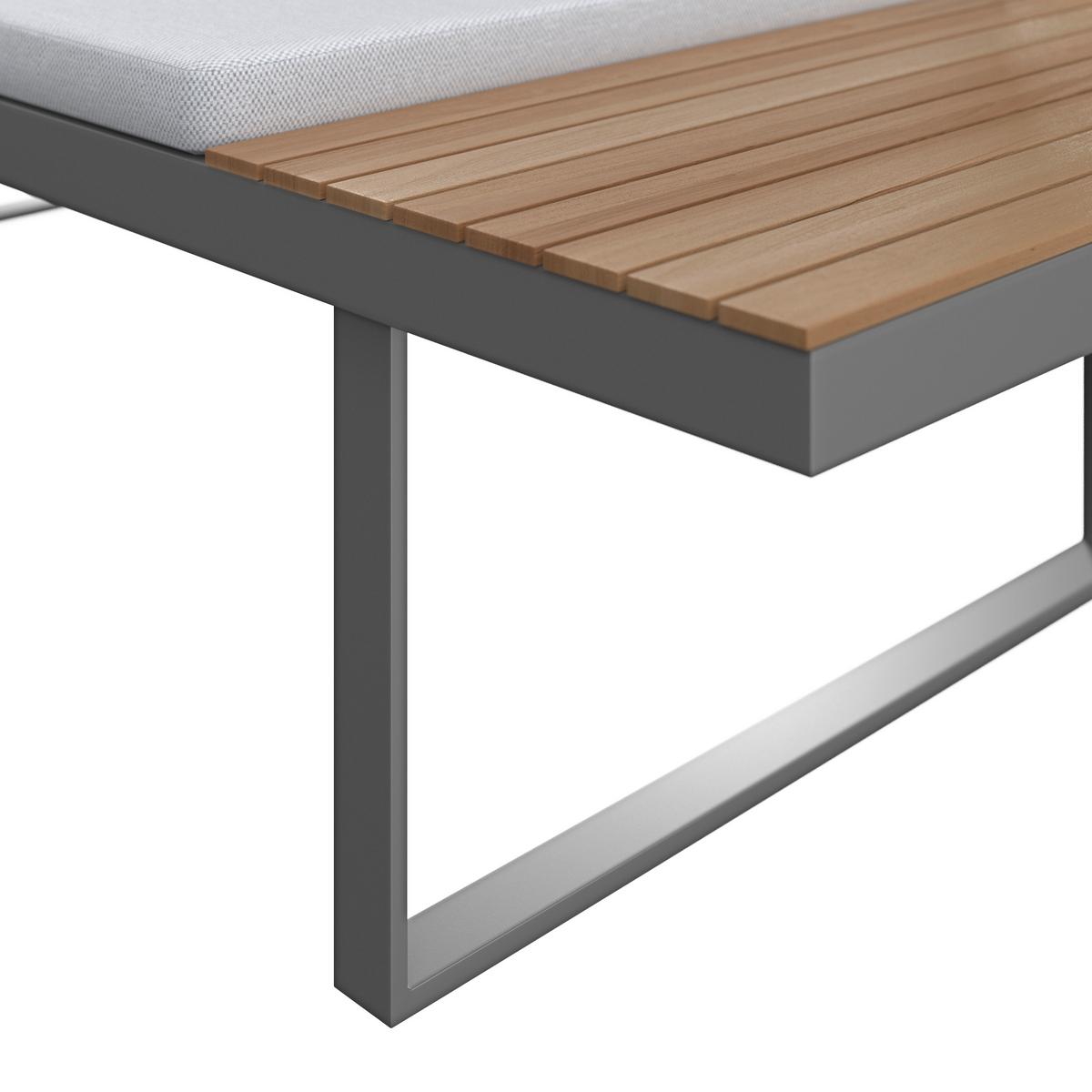 TERASOVÁ SEDACÍ SOUPRAVA ELIA - světle šedá, Moderní, kov/dřevo (236,5/75/236,5cm) - Bessagi Garden