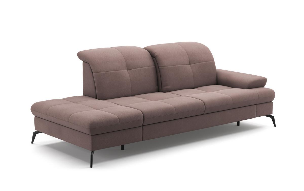 Récamiere Amica E, Taupe B: 231 Cm - Taupe/Schwarz, KONVENTIONELL, Textil (231/90/122cm) - Sit & More