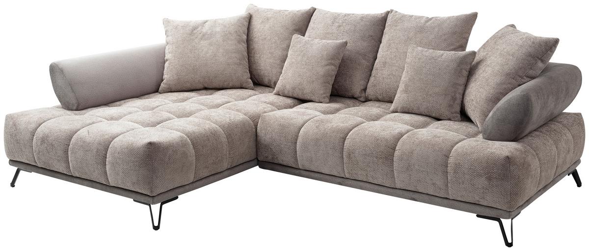 ECKSOFA LARGO N Taupe S: 184x262 cm - Taupe/Schwarz, MODERN, Textil (184/262cm) - MID.YOU