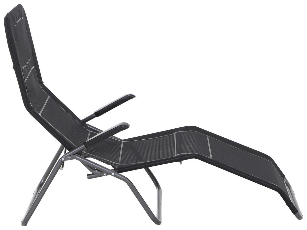Sonnenliege J40968 Stahl Klappbar - Anthrazit/Schwarz, MODERN, Textil/Metall (72,5/103,5/144cm) - Siena Garden