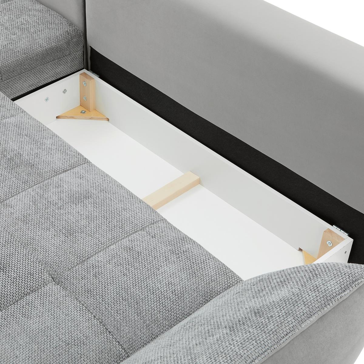 Ecksofa Midway - Schwarz/Grau, MODERN, Holz/Holzwerkstoff (187/282cm)