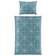 Satin Bettwäsche 140x200 cm Chalene Baumwolle Rauchblau - Blau, ROMANTIK / LANDHAUS, Textil (140/200cm) - James Wood