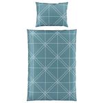 Satin Bettwäsche 140x200 cm Chalene Baumwolle Rauchblau - Blau, ROMANTIK / LANDHAUS, Textil (140/200cm) - James Wood