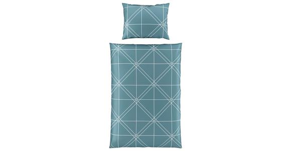 Satin Bettwäsche 140x200 cm Chalene Baumwolle Rauchblau - Blau, ROMANTIK / LANDHAUS, Textil (140/200cm) - James Wood