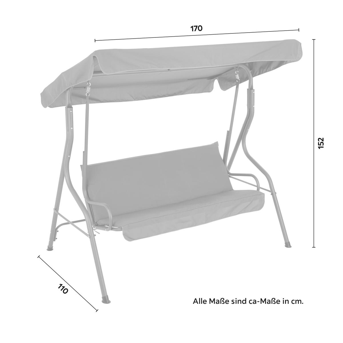 HOLLYWOODSKÁ HOUPAČKA MALAGA - antracitová, Moderní, kov/textil (170/152/110cm) - Mömax