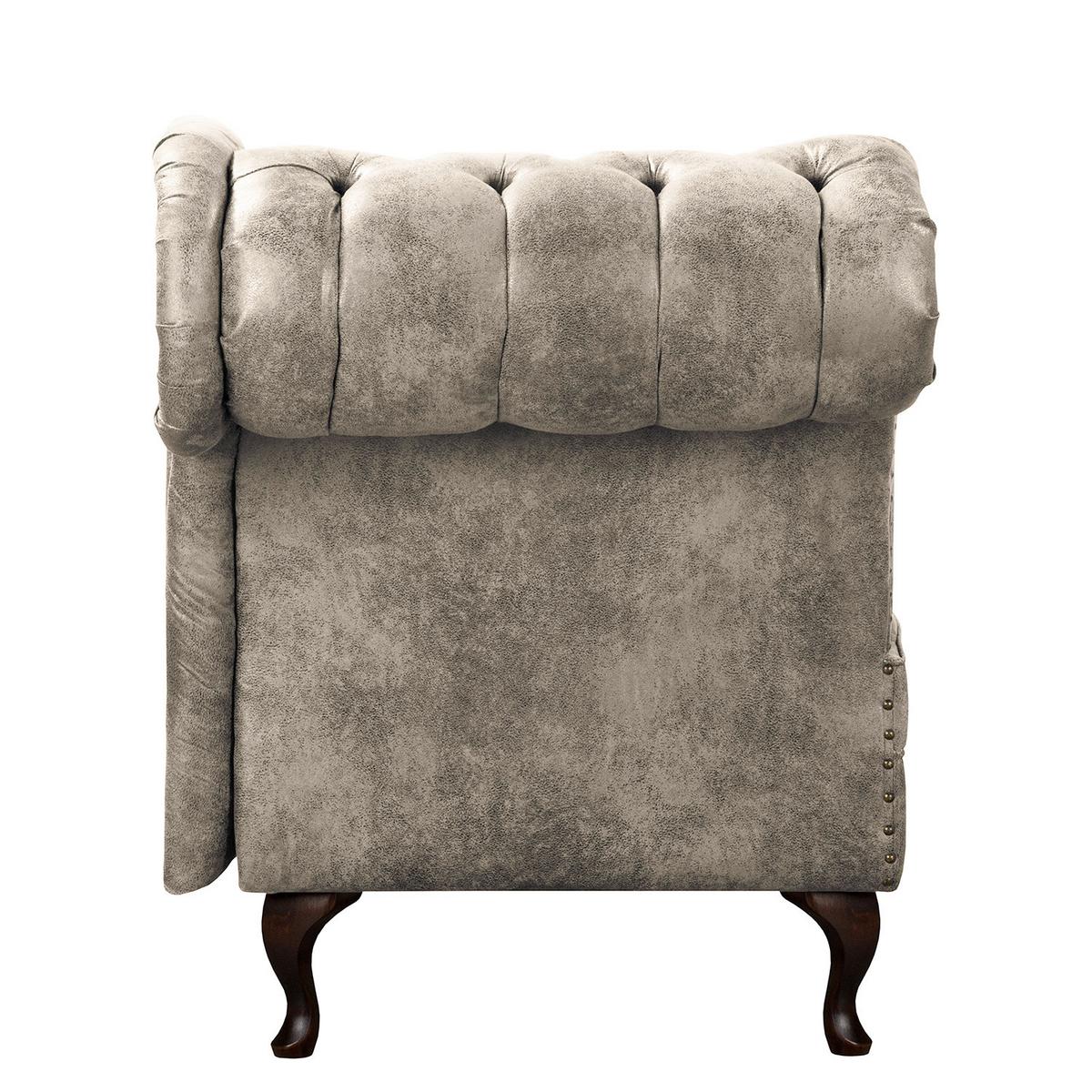 Récamiere Pako Hellgrau B: 185cm - Hellgrau/Braun, Design, Textil (185/93/75cm) - Livetastic