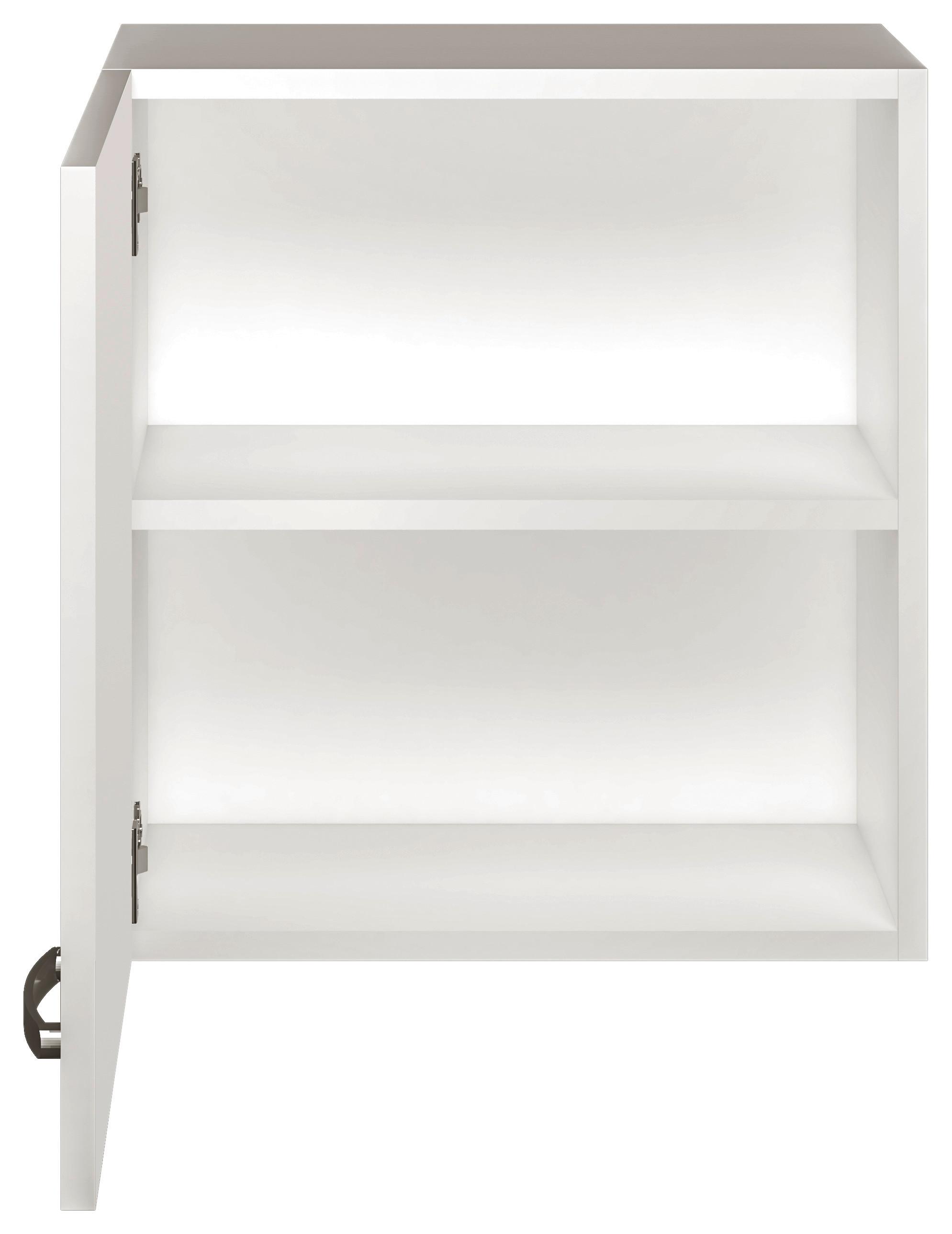 Küchenoberschrank Alba B: 50 cm Weiß 1 Drehtür - Weiß Hochglanz/Weiß, MODERN, Holzwerkstoff (50/54,8/32cm)