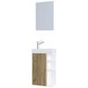 Gästebad Lumia - Honigeiche/Weiß, MODERN, Glas/Keramik (40cm) - MID.YOU