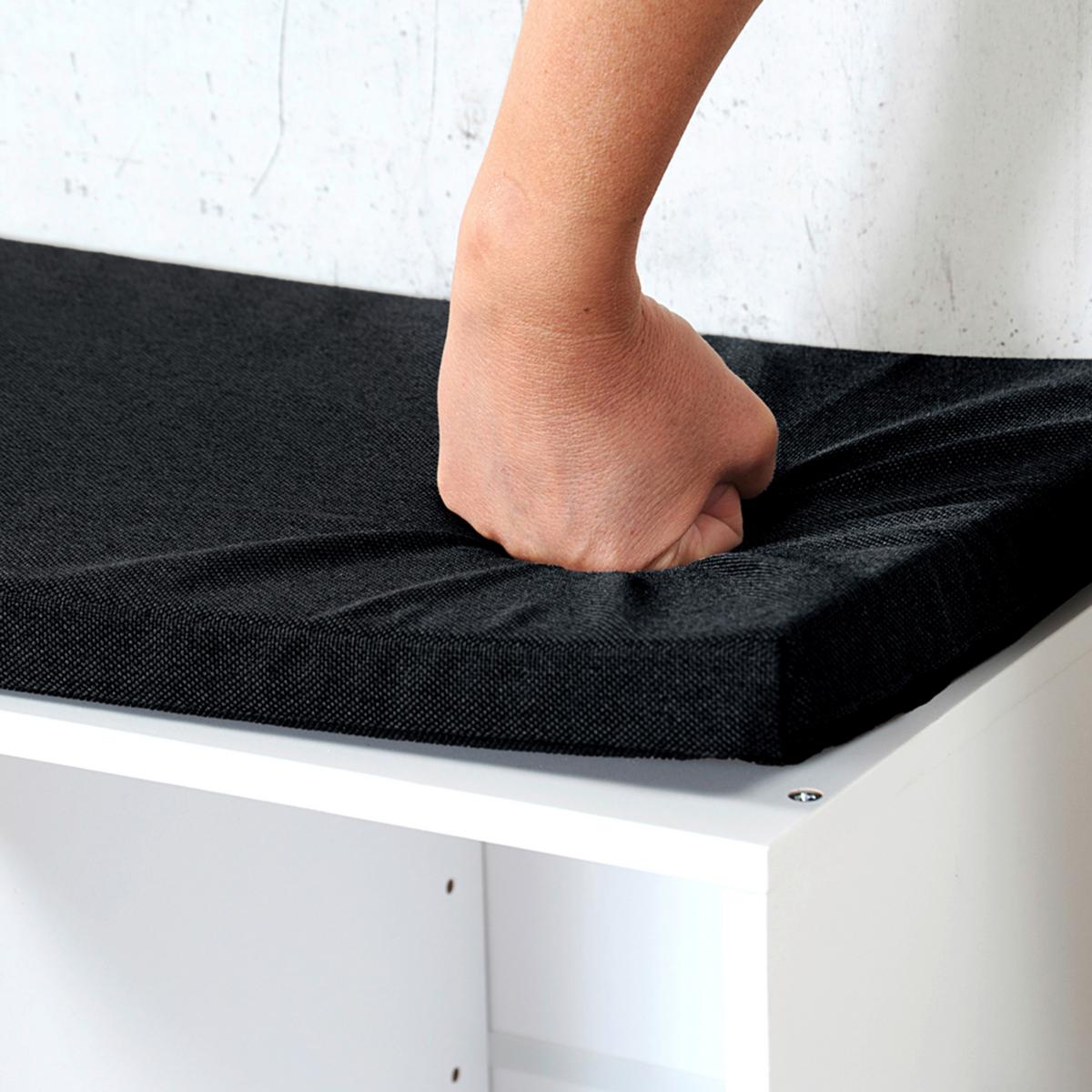 Schuhregal Mit Sitzkissen Orange, Schwarz, B: 103,5 cm - Schwarz/Orange, Basics, Holzwerkstoff/Textil (103,5/48/29,5cm) - Kesper