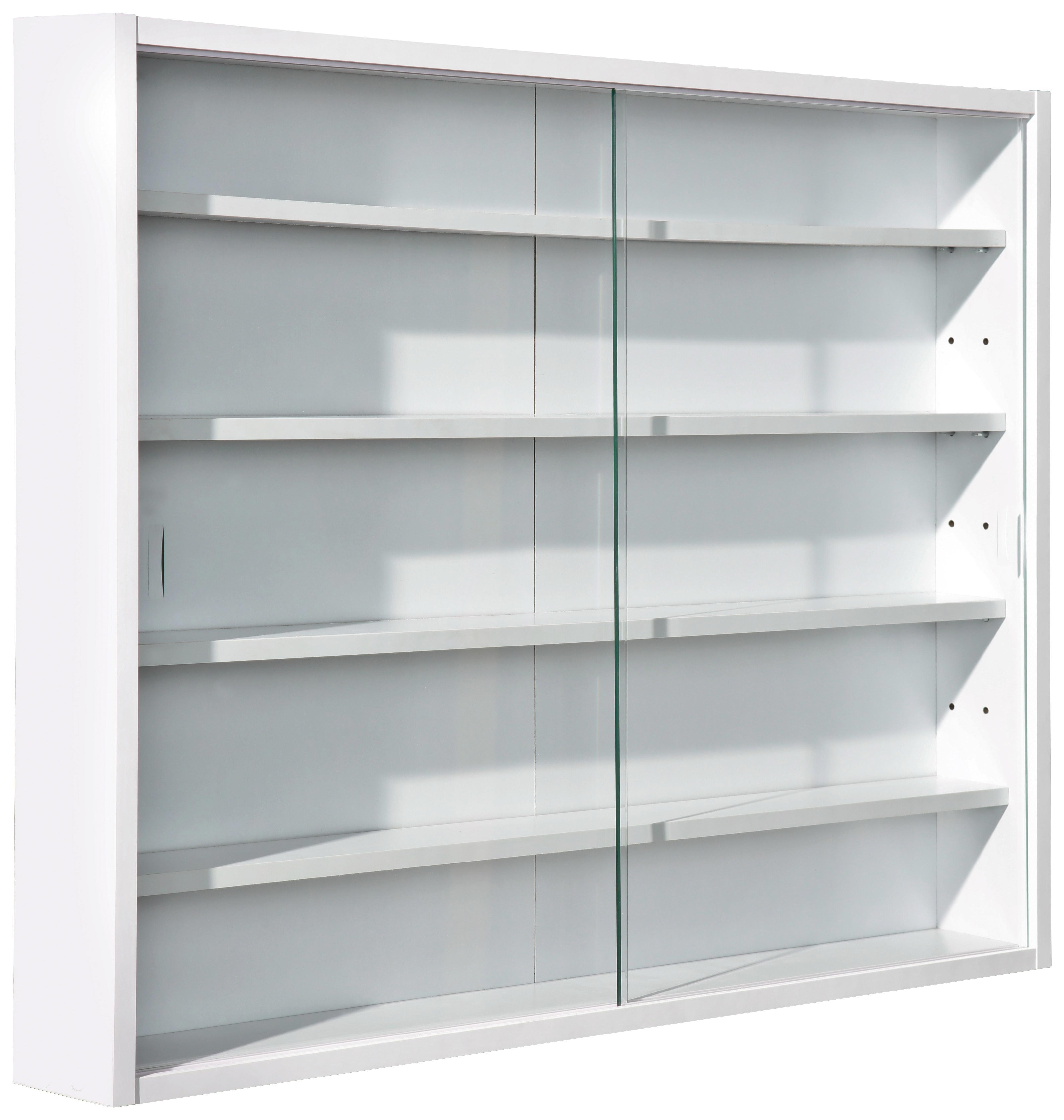 Hängevitrine Compilati B: 80 cm Weiß - Weiß, KONVENTIONELL, Glas/Holzwerkstoff (80/60/9,5cm) - Carryhome