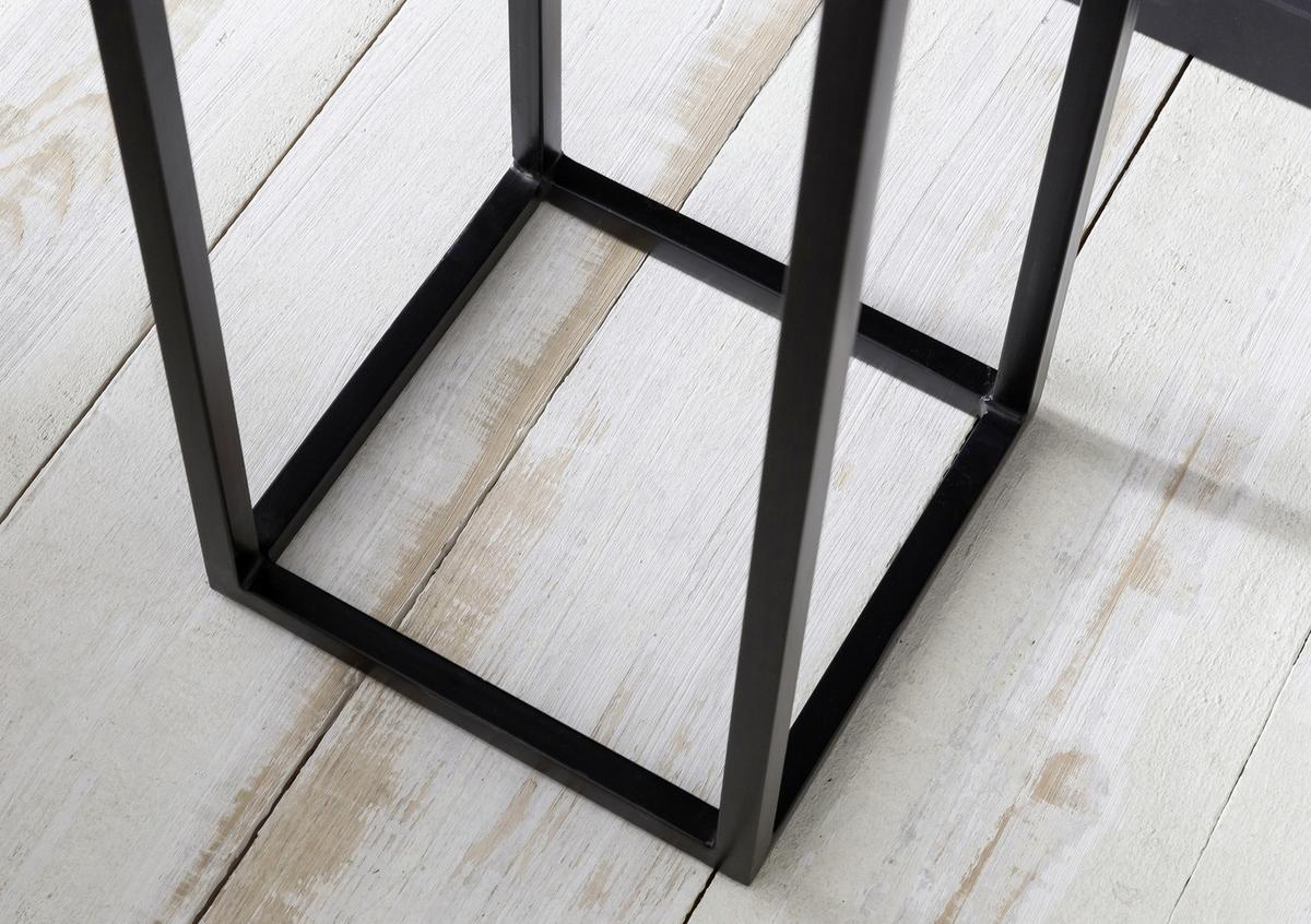 Beistelltisch mit Holzplatte, Akazie/Schwarz - Schwarz/Akaziefarben, Design, Holz/Metall (30/30/97cm) - MID.YOU