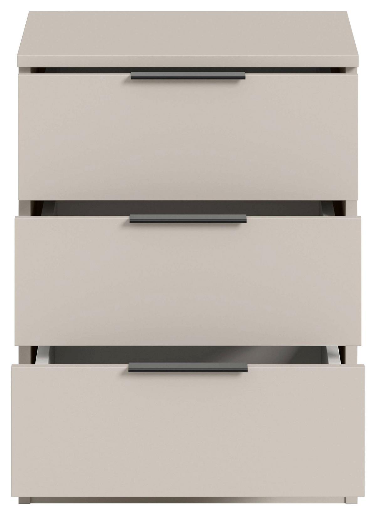 Nachtkästchen Kopenhagen Kaschmir B: 45cm - Kaschmir/Schwarz, MODERN, Holzwerkstoff (45/60/40cm) - Livetastic