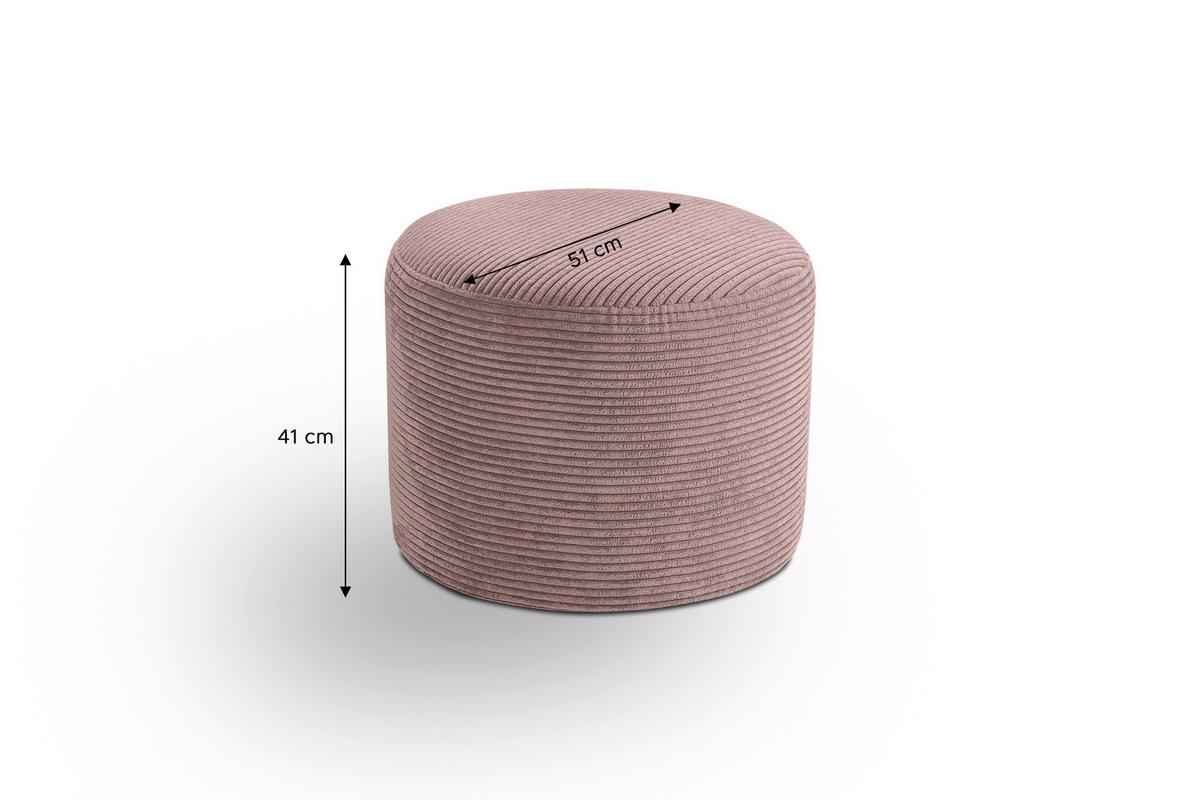 Hocker Kolo Altrosa B: 51cm - Schwarz/Altrosa, Basics, Textil (51/41/51cm) - MID.YOU