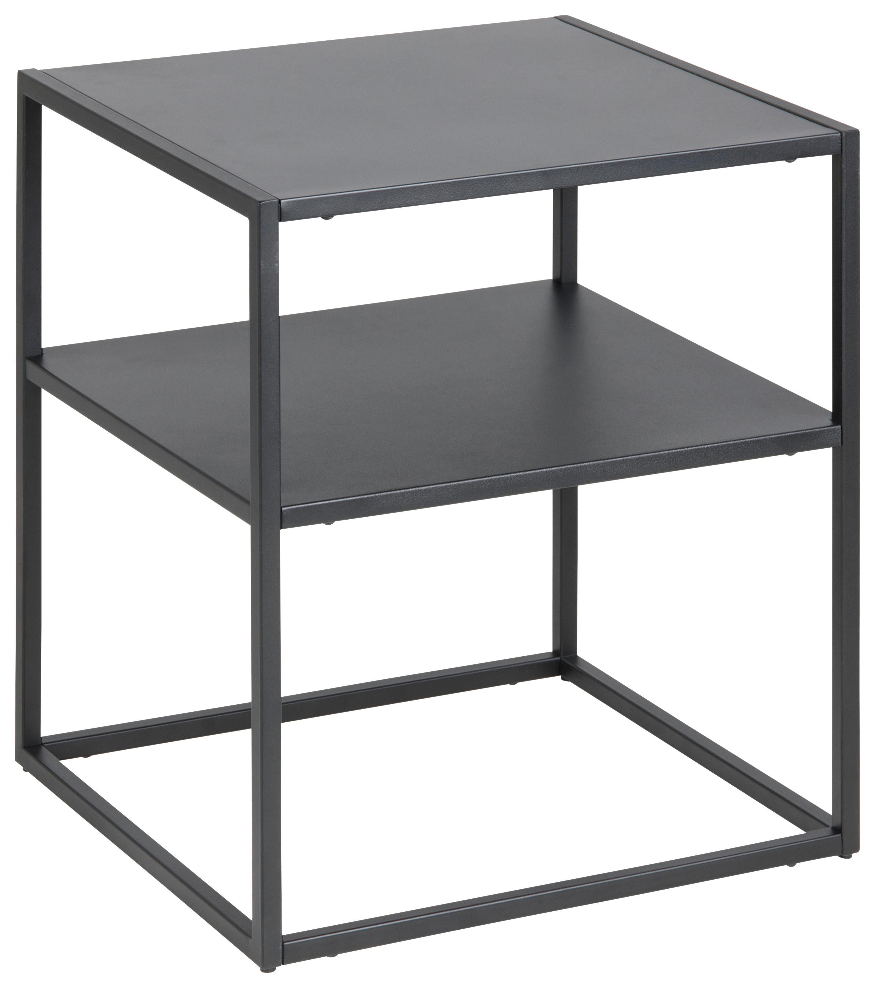 Noční/odkládací stolek VIRUM - černá, Trend, kov (45/50,5/40cm) - MID.YOU