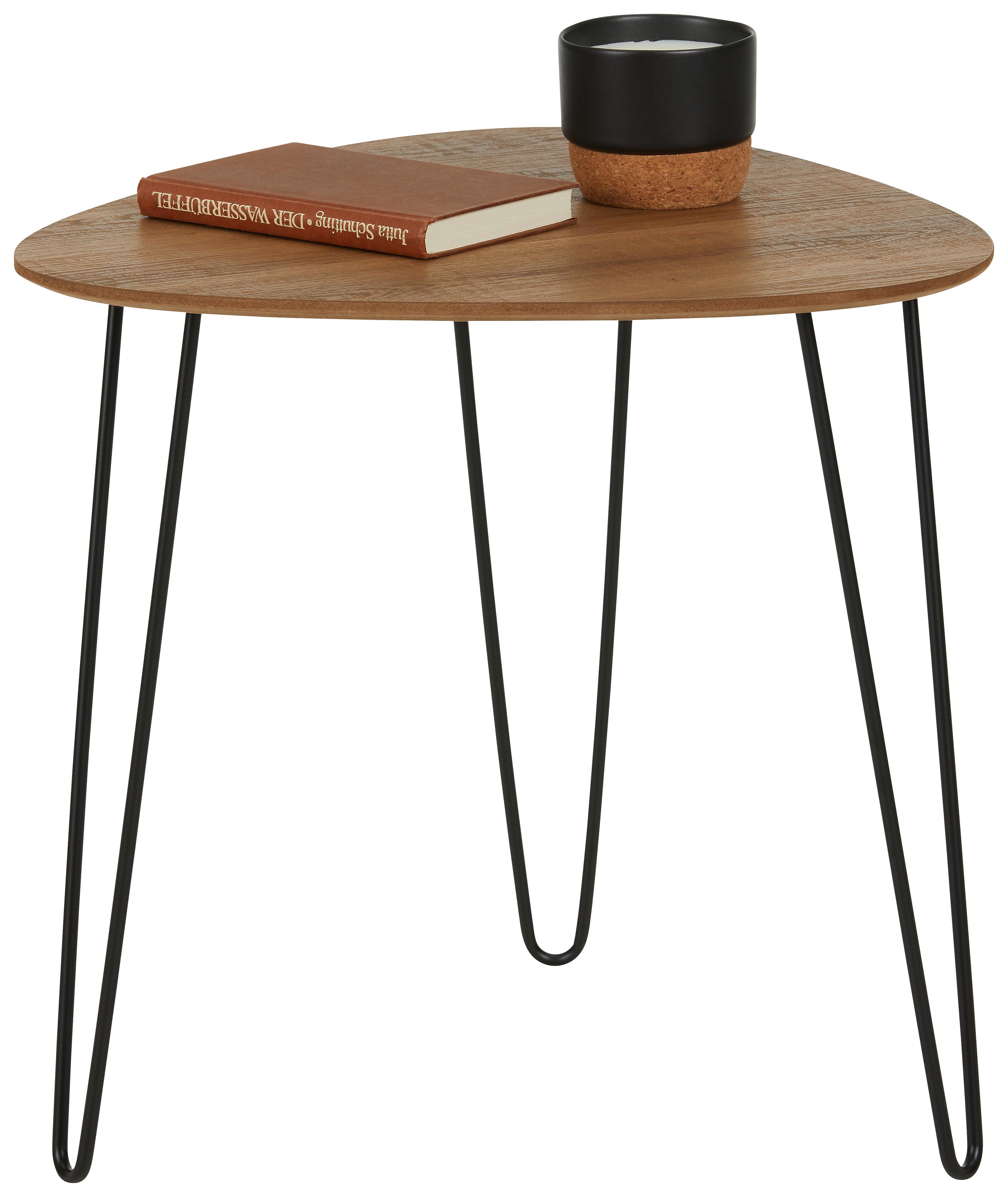 ODKLÁDACÍ STOLEK BOLOGNA - černá/barvy dubu, Moderní, kov/kompozitní dřevo (48/48/48cm) - Mömax