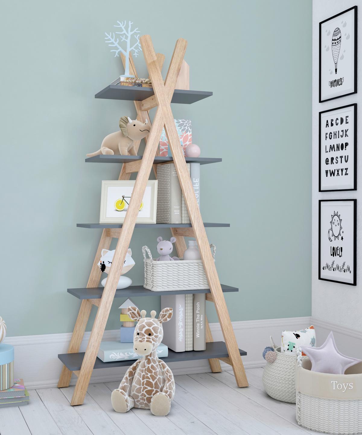 REGAL Naturfarben/Grau B: 90cm - Naturfarben/Grau, Design, Holz/Holzwerkstoff (90/170/35cm) - Livetastic